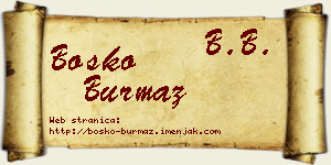 Boško Burmaz vizit kartica